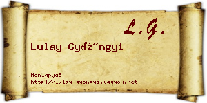 Lulay Gyöngyi névjegykártya